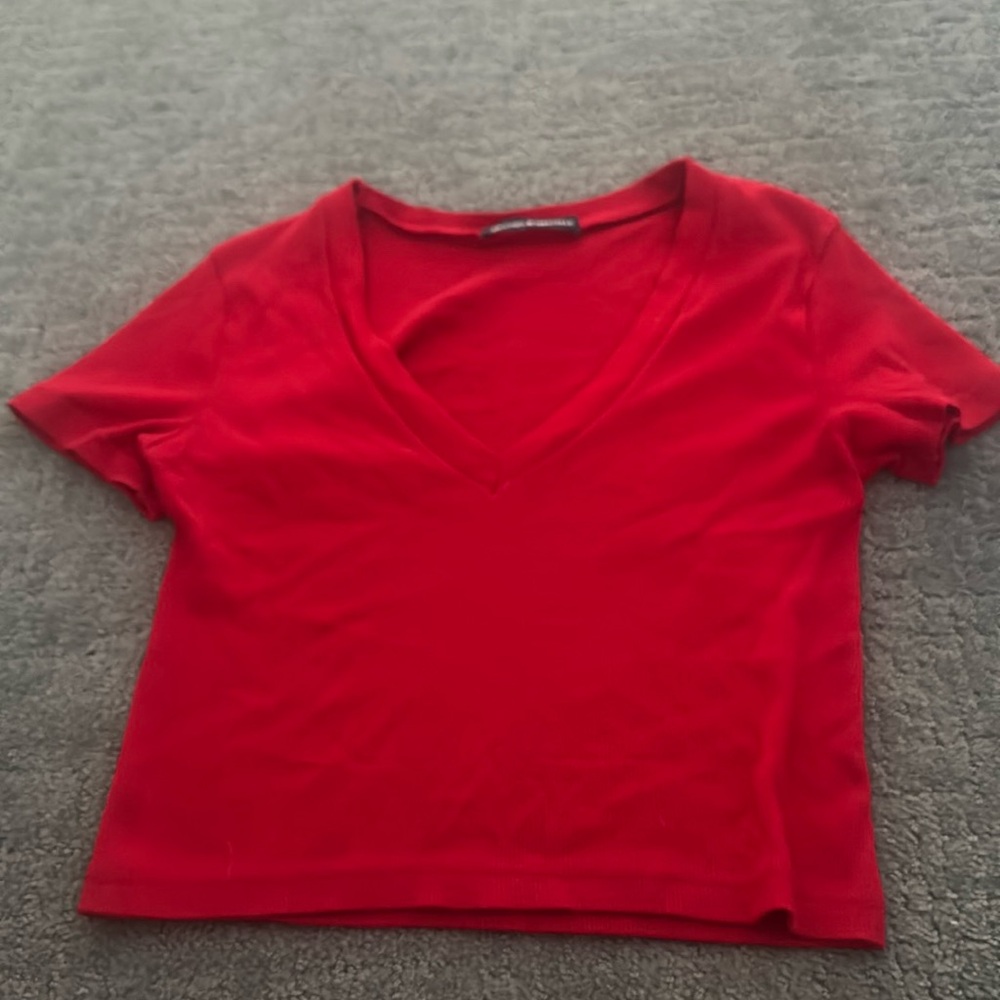 little cropped red brandy Melville tee ONESIZE